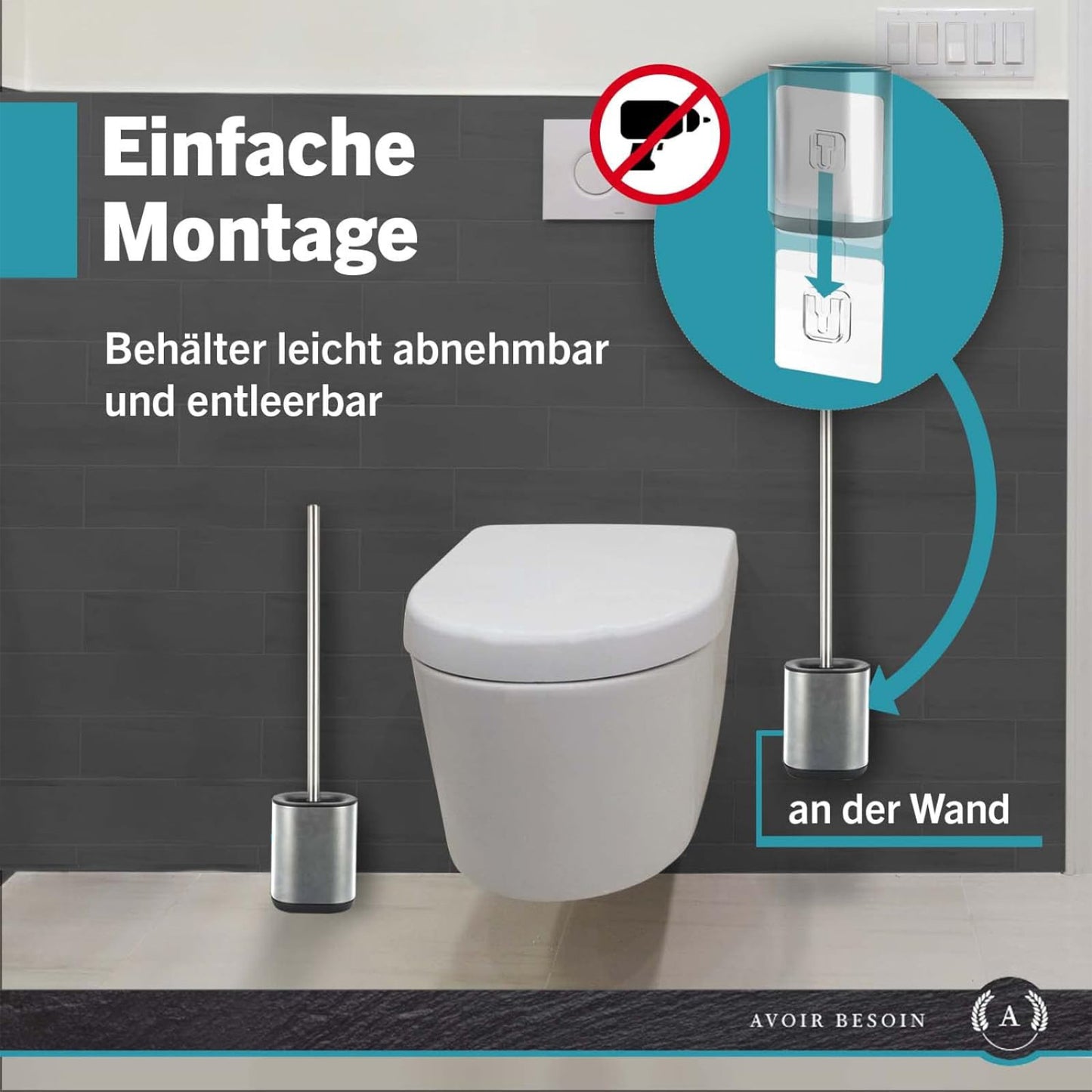 Klebehalterung Klobürste Silikon - aTaTis.de