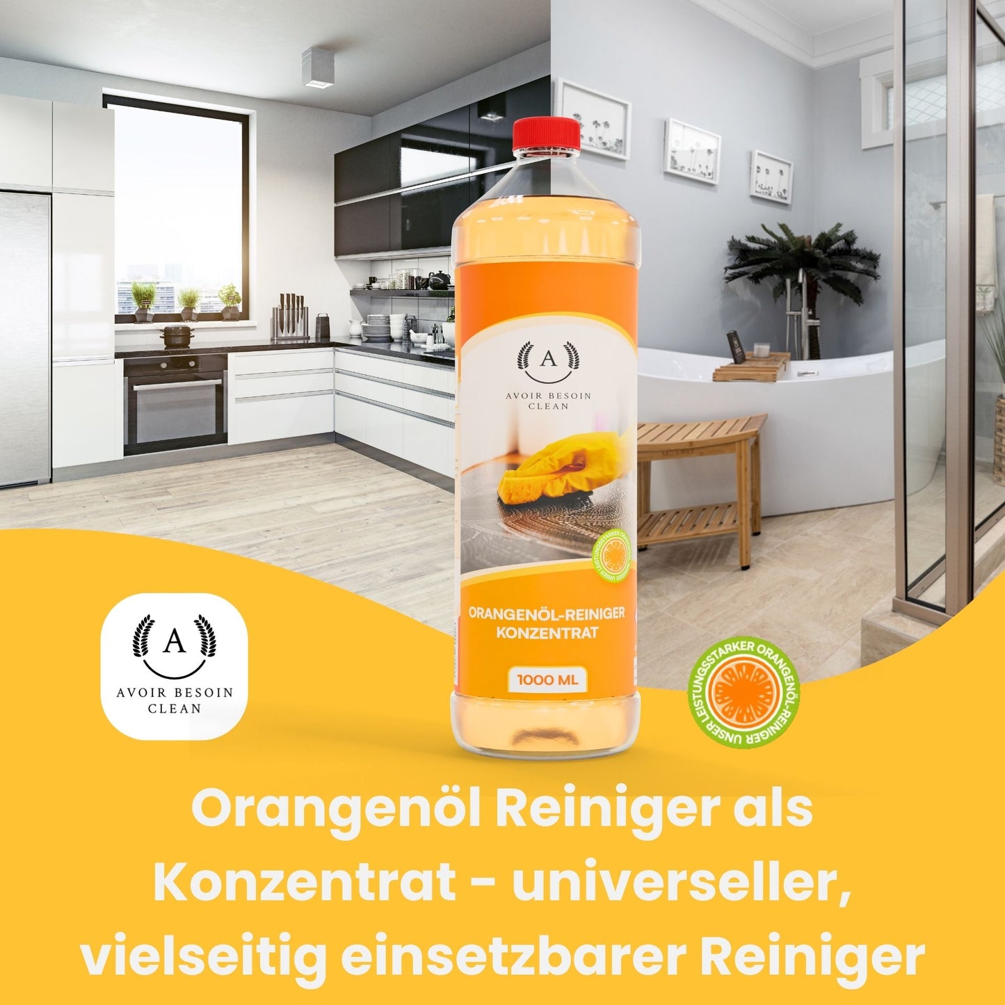 Orangenöl Reiniger Konzentrat 1l – Natürlicher Allzweckreiniger für Haushalt, Garten & Werkstatt - aTaTis.de