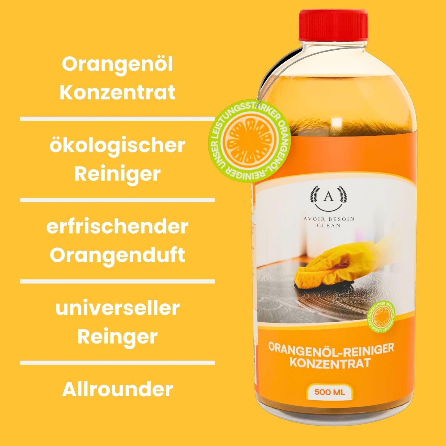 Orangenöl Reiniger Konzentrat 500 ml – Natürlicher Allzweckreiniger für Haushalt, Garten & Werkstatt