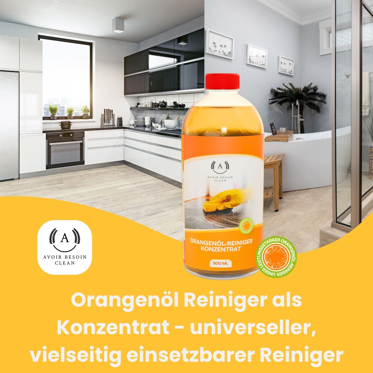 Orangenöl Reiniger Konzentrat 500 ml – Natürlicher Allzweckreiniger für Haushalt, Garten & Werkstatt