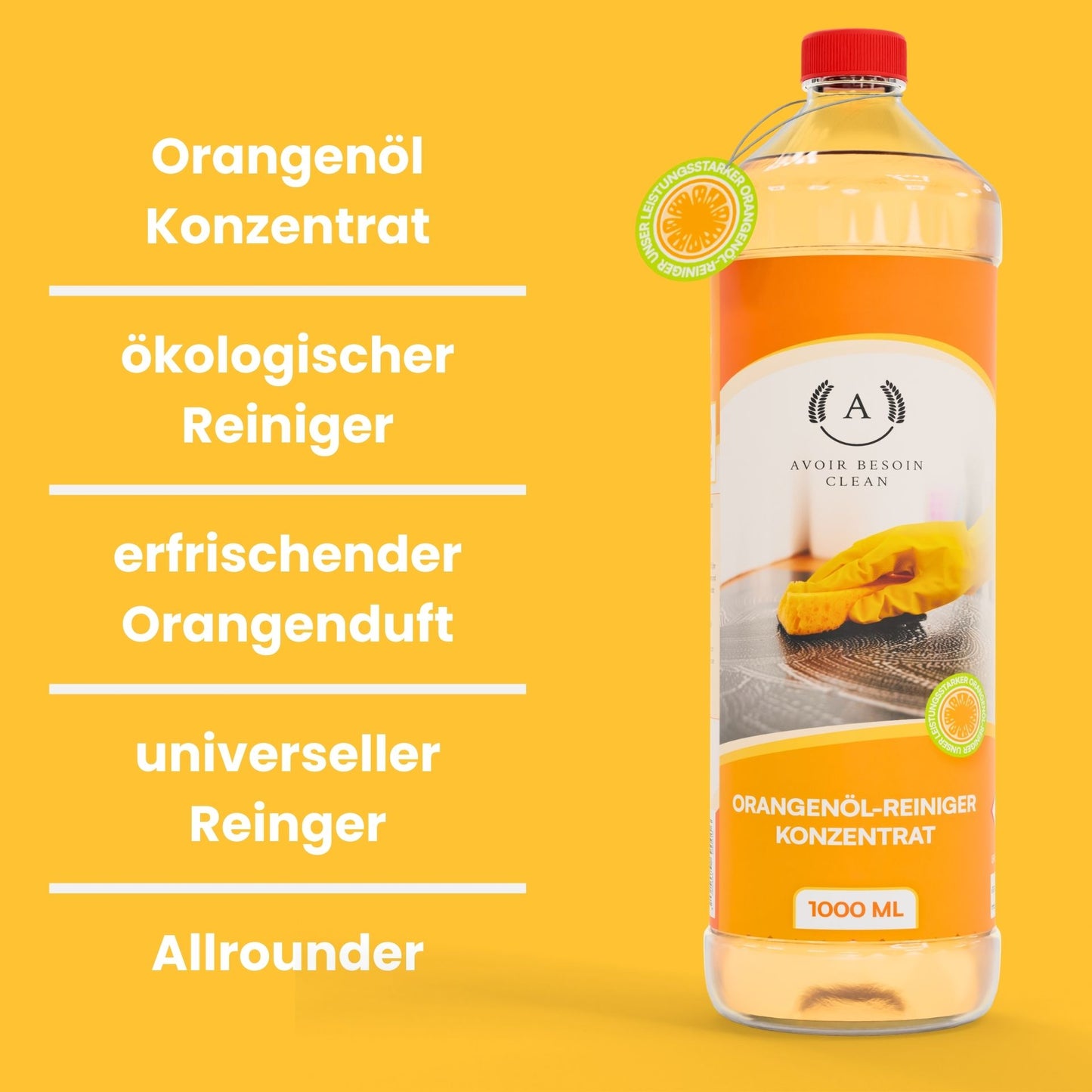 Orangenöl Reiniger Konzentrat 1l – Natürlicher Allzweckreiniger für Haushalt, Garten & Werkstatt