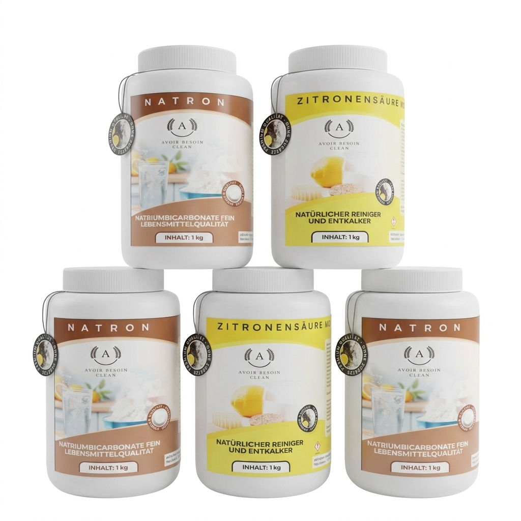 5kg Öko-Reinigungsset: 2x Zitronensäure & 3x Natron (Lebensmittelqualität) – Natürlicher Kalklöser & Allzweckreiniger